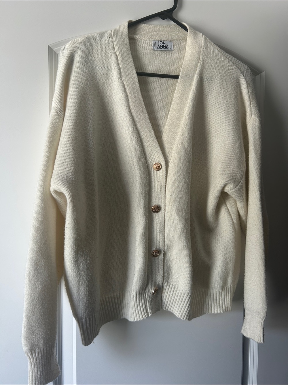 Jon & Anna Cream Button-Up V-Neck Cardigan